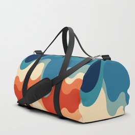 Waves Rippling and Cascading At The Beach Abstract Nature Art In Retro 70s & 80s Color Palette Duffle Bag