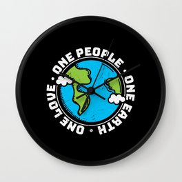 One People One Earth One Love Wall Clock