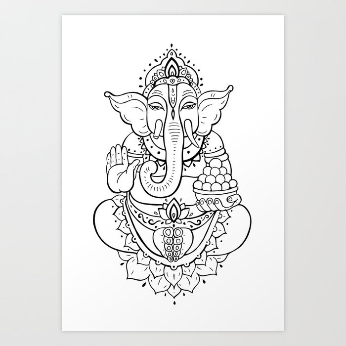 Ganesha. Hand drawn illustration Art Print