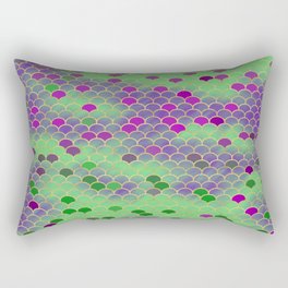 Green and Purple Mermaid Scales Rectangular Pillow