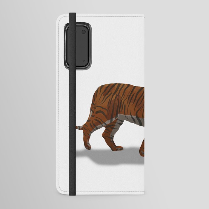  brown tiger walking and roaring digital painting Android Wallet Case