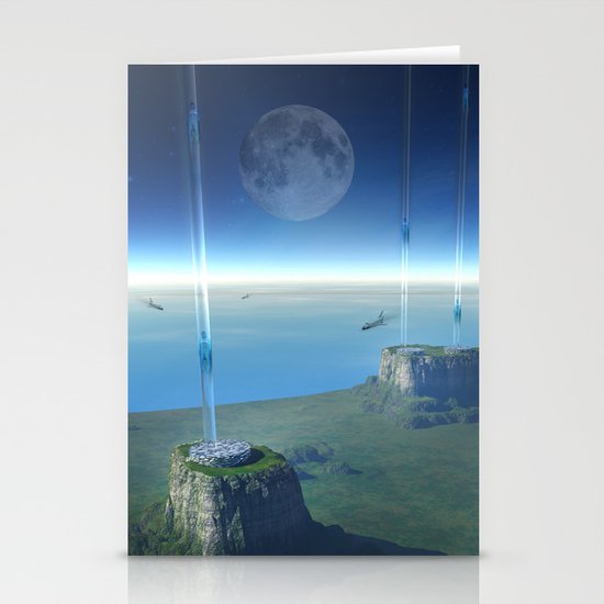 space elevator - babylon transfer station Stationery Cards