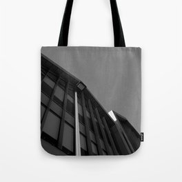 black and white building abstract Tote Bag