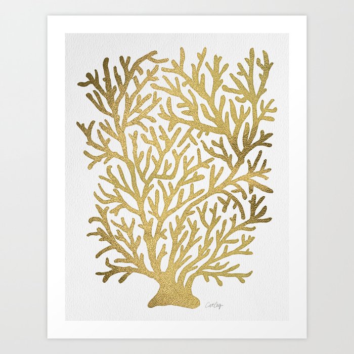 Gold Coral Art Print