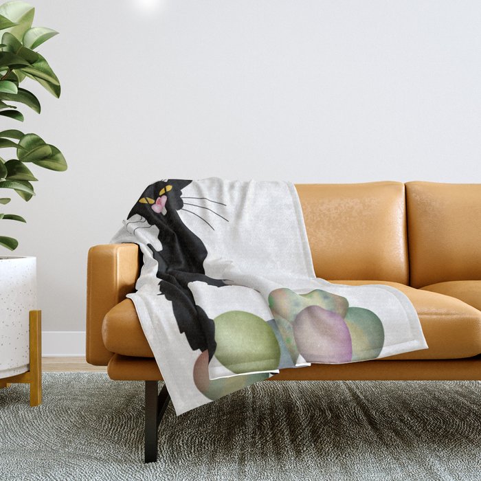 Le Chat Noir Easter Throw Blanket by Gravityx9 Society6