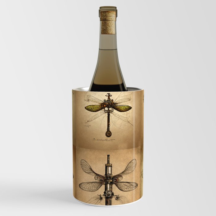 Steampunk Mechanical Dragonflies Wine Chiller