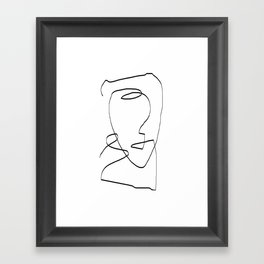 Abstract head, Minimalist Line Art Framed Art Print