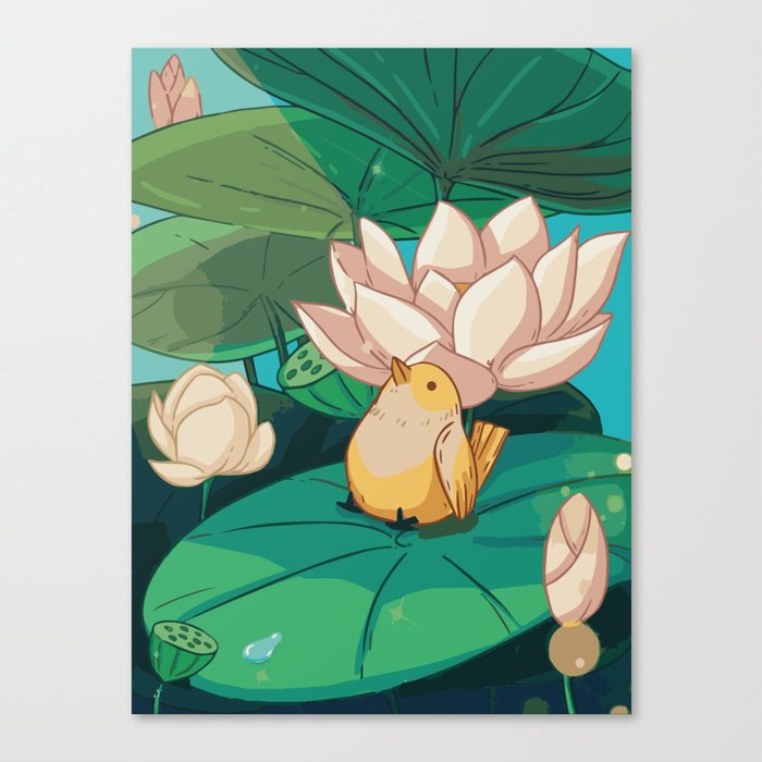 Nelumbo nucifera Lotus flower Canvas Print