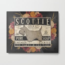Scottie Scottish Terrier Dog Soap Label Metal Print