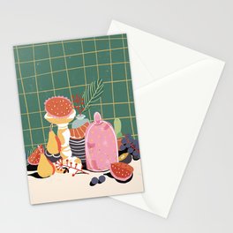 Rainbow Still Life Stationery Cards | Green, Illustration, Stilllife, Contemporary, Drawing, Painting, Modern, Digital, Acrylic, Curated 