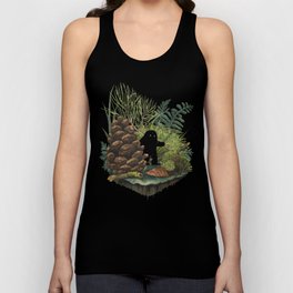 Tiny Sasquatch Tank Top | Pinecone, Fern, Monster, Forest, Painting, Environmental, Watercolor, Moss, Evergreen, Yeti 