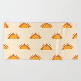 Sun and Sand- Rising Sun Sunshine Pattern Beach Towel