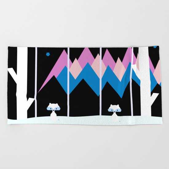 Colorful night Beach Towel
