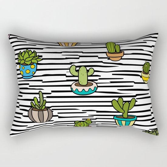 Cacti Pattern Rectangular Pillow