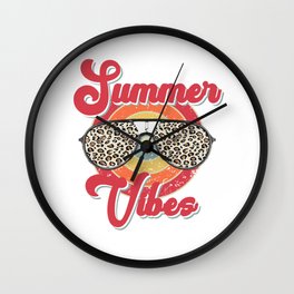 Summer Vibes Merch, Retro Summer Merch, Beach , Summer, Retro Beach Wall Clock