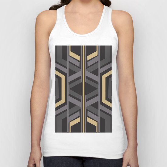 Art Deco Traveller In Grey Unisex Tank Top
