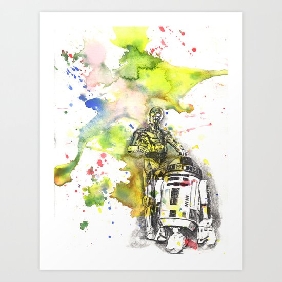 C3PO and R2D2 from Star Wars Art Print
