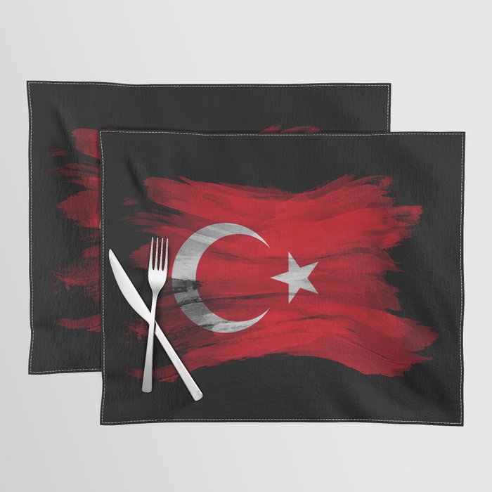 Turkey flag brush stroke, national flag Placemat