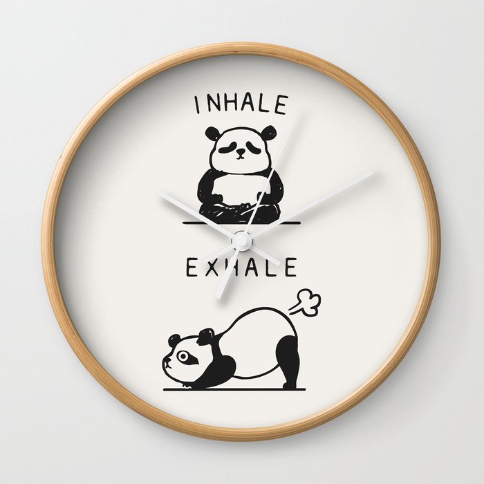 Inhale Exhale Panda Wall Clock