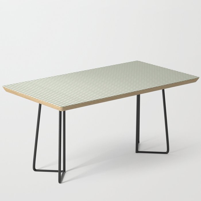 Small Grid Green and Beige Coffee Table