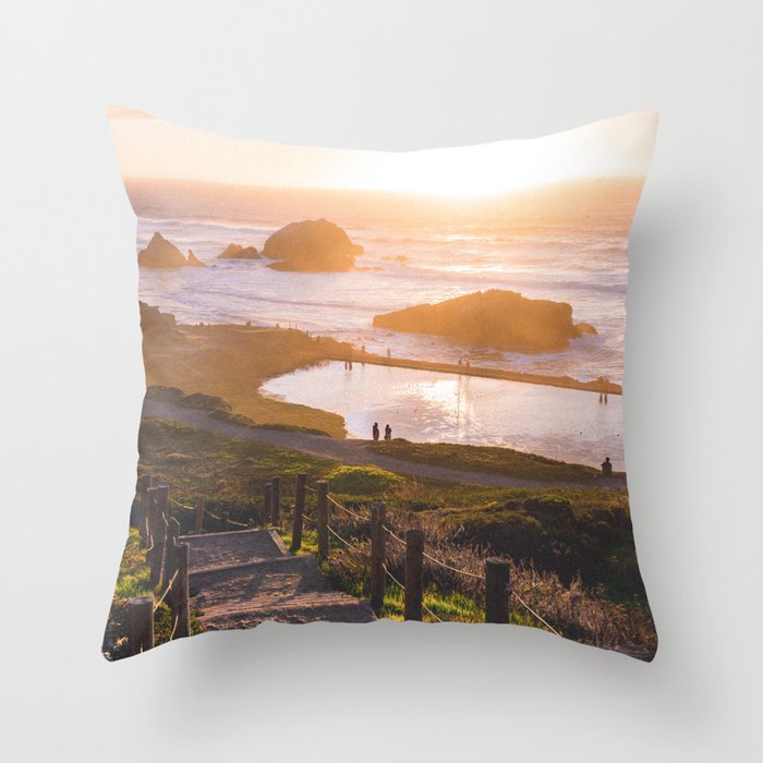 Sunset At Sutro Baths - San Francisco, CA Throw Pillow