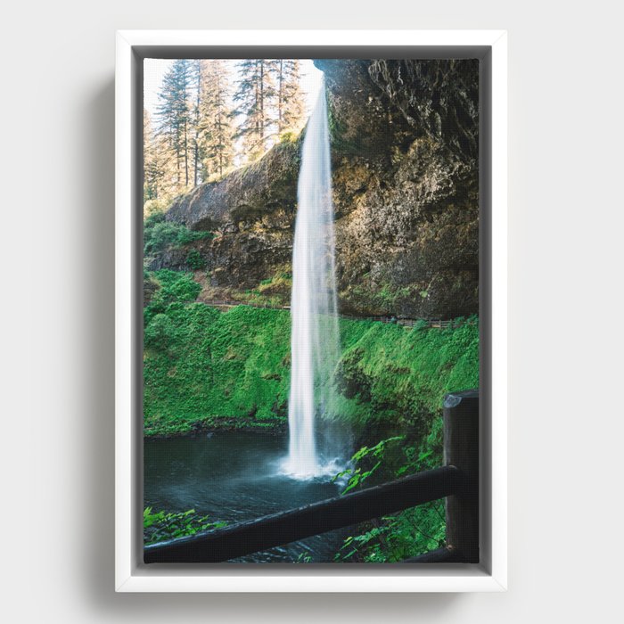 Waterfall in Oregon Framed Canvas