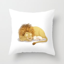 Lion and Lamb Throw Pillow