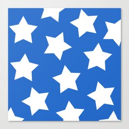 Cheerful Blue Star Print Canvas Print
