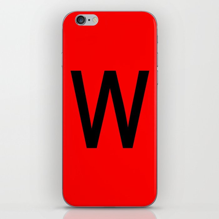 LETTER W (BLACK-RED) iPhone Skin