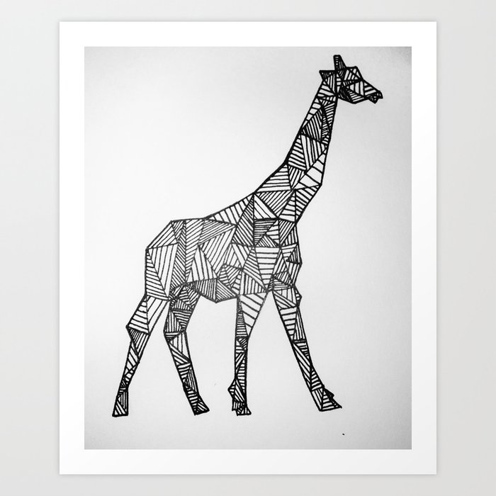Geometric: Giraffe Art Print