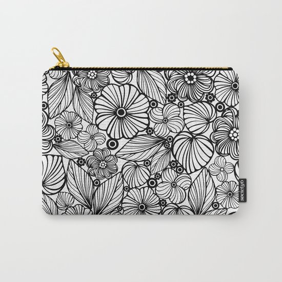 Candy flowers in black Carry-All Pouch
