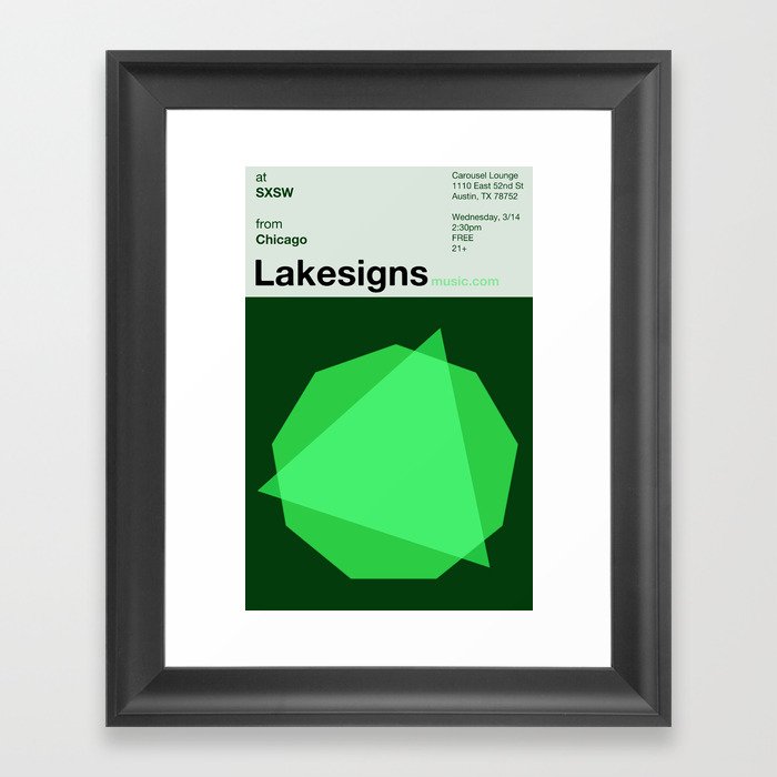 Lakesigns Poster - SXSW 2012 (3 of 4) Framed Art Print