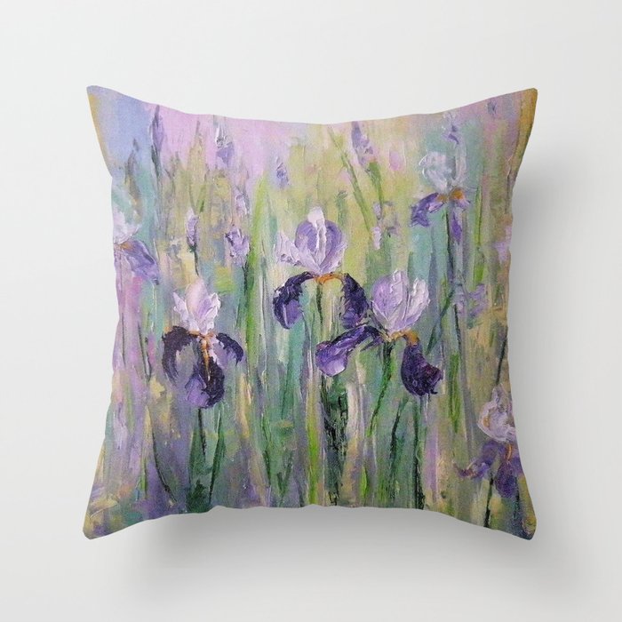 Gentle irises Throw Pillow