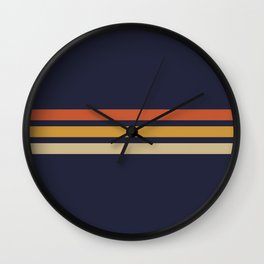 Vintage Retro Stripes Wall Clock | Pattern, Wanderlust, Colors, Timeless, Minimal, Vintage, Colorful, Retro, Pop Art, Stripes 