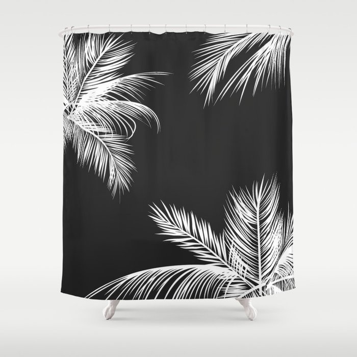 Black and White Fern Shower Curtain