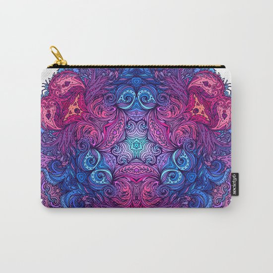 Purple & Blue Indian Mandala Carry-All Pouch