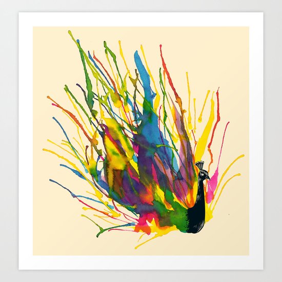 Colorful Peacock Art Print