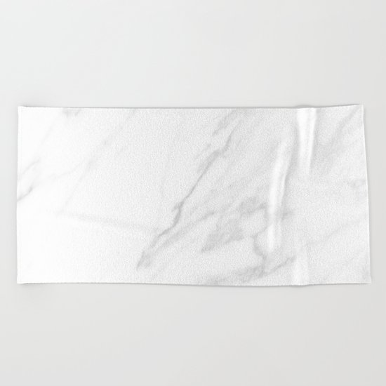 Classic White Marble Beach Towel