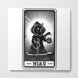 Tarot Card Occult Cat The Eremite Gothic Metal Print | Trumfpkarte, Tarot, Cat, Catinfrock, Hiking, Pilgrim, Greatarcana, Tarotcard, Lantern, Meow 