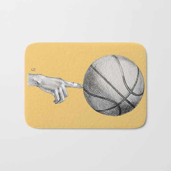 Basketball spin orange Bath Mat