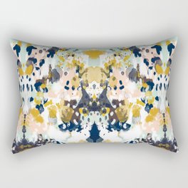 Sloane - Abstract painting in modern fresh colors navy, mint, blush, cream, white, and gold Rectangular Pillow