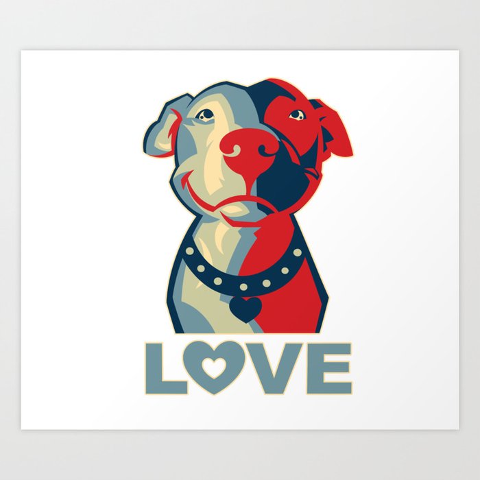 Pitbull Love Art Print