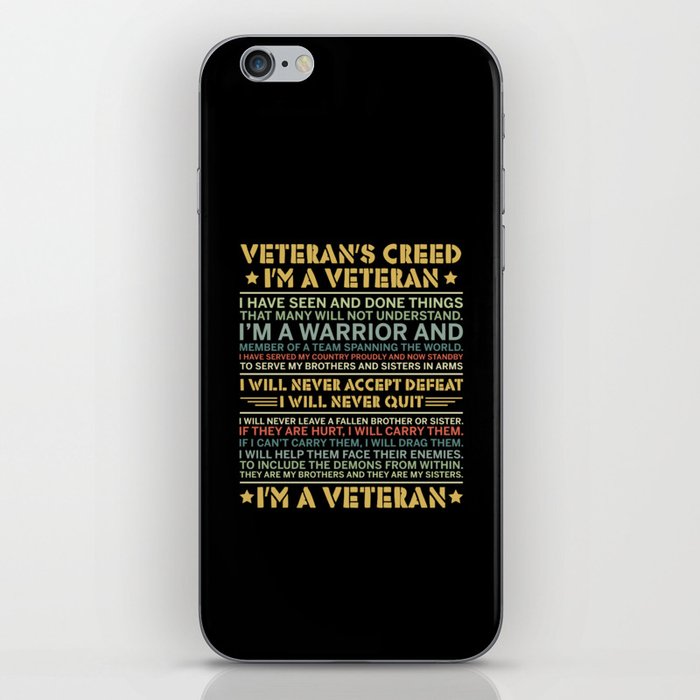 Veteran’s Creed I’m A Veteran iPhone Skin