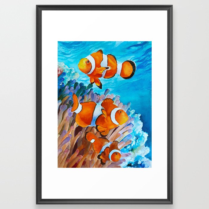 Olga- Clown Fish Framed Art Print