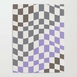 Glimpse of purple wavy checker Poster