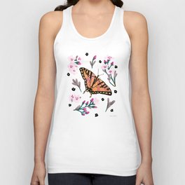 Western Tiger Swallowtail Butterfly on Pink Unisex Tank Top
