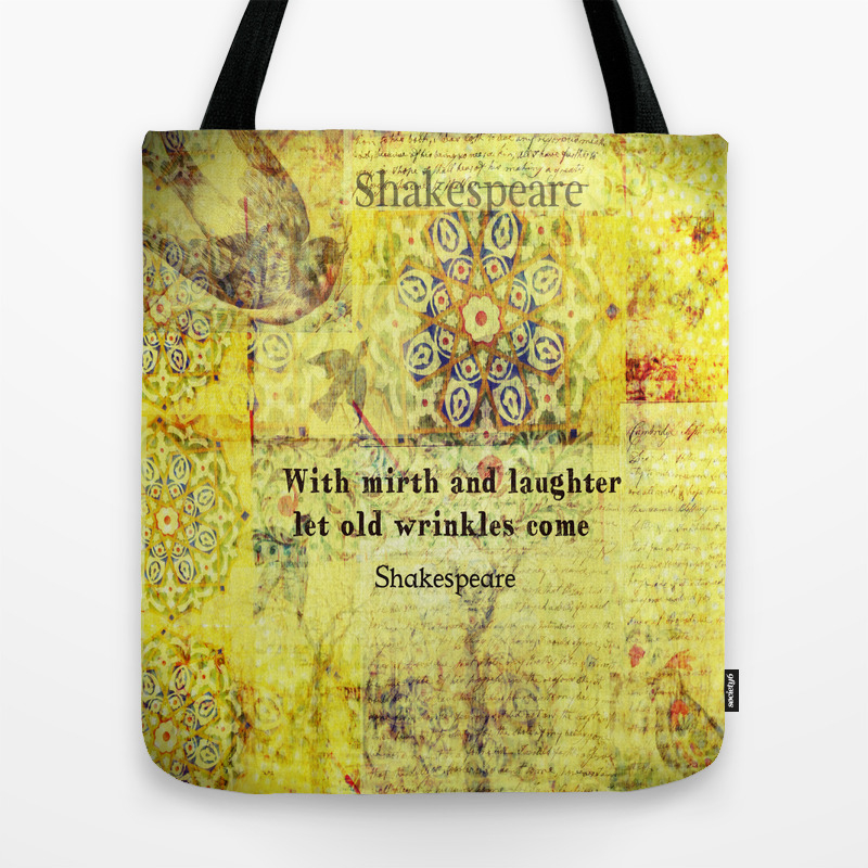 Shakespeare Old Age Funny Humorous Quote Tote Bag By Goldenslipper Society6