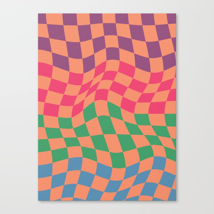 Colorful Checkerboard Pattern 2 Canvas Print