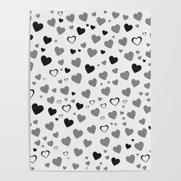 Vintage heart pattern for valentine's day Poster