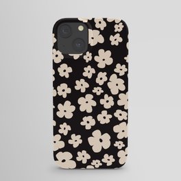 Black and White Retro Flowers iPhone Case